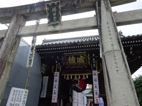 櫛田神社　楼門前の入口